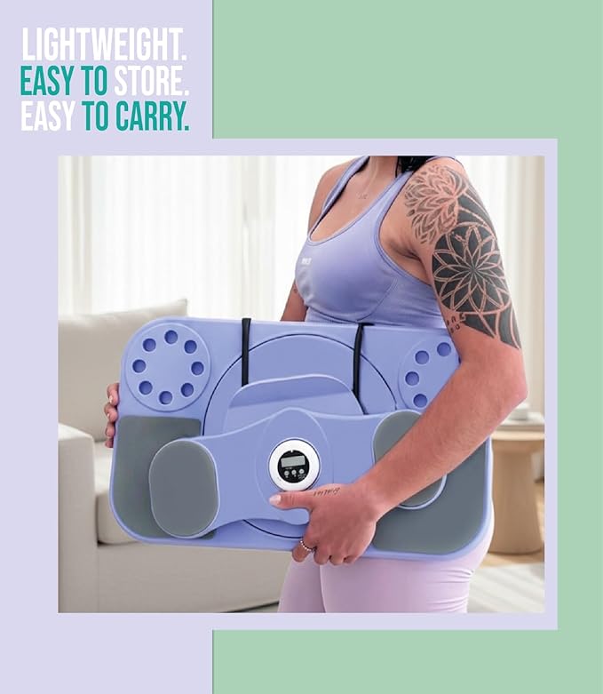 Pilates Board Portable Reformer Set Pilates Kit with Resistance Bands Ball Timer Display for Home Workout Fitness Abs Glutes Women Foldable Multifunction Pilates Machine