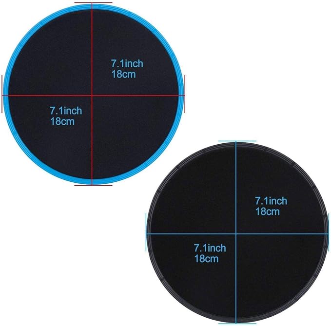 Runee Gliding Disc Sliders for Fitness and Training Workout - Dual Sided Core Sliders for Multipurpose Use - 2 Discs for Ultimate Full Body Workout at Home or Travel