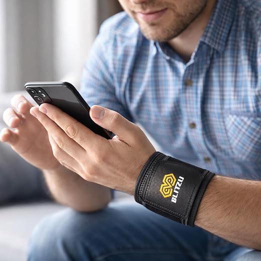 BLITZU 2 Pack Wrist Wraps, Carpal Tunnel Wrist Brace for Women and Men, Breathable Adjustable Compression Wrist Support for All-Day Wear, Wrist Bands for Work, Fitness, Weightlifting, Gym Workout