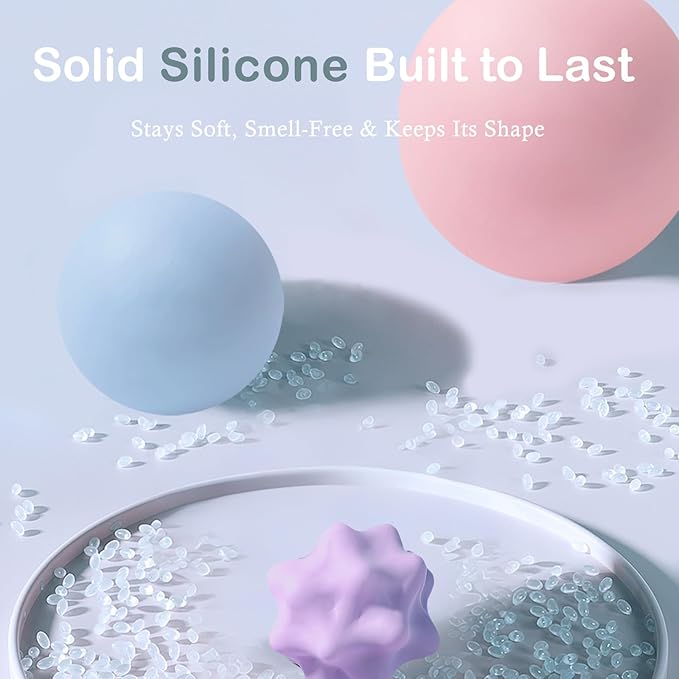 Silicone Lacrosse Balls for Yoga and Myofascial Release - Deep Tissue Massage,Trigger Point Therapy and Foot Plantar Fasciitis,Muscle Knots,Relieving Muscle Pain,Muscle Soreness Balls