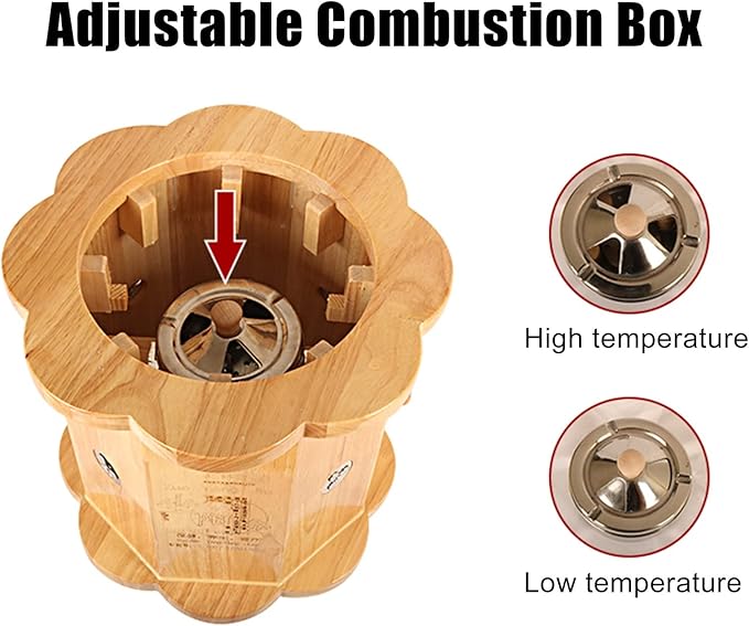 Moxibustion Stool for Mild Therapy - Heating Sit Chair for Meditation, Yoga, Relaxation - Moxa Cone Burner Box - Sitting Bench