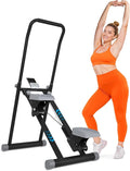 OVER SELF Stair Stepper at Home, Stair Stepper with Handlebar for Full-Body Workout, for Compact Folding Stair Climber with Adjustable Handlebar/Pedal, 350lbs Weight Capacity, Knee-Friendly