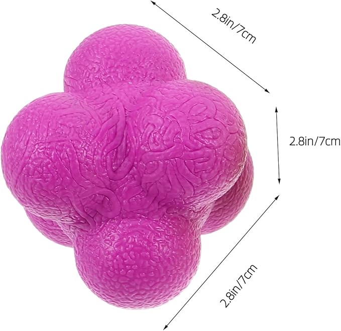 4pcs Hexagon Agility Reflex Balls: Rubber Reactivity Ball for Field Training - to Boost Hand-Eye Coordination & Reaction Time