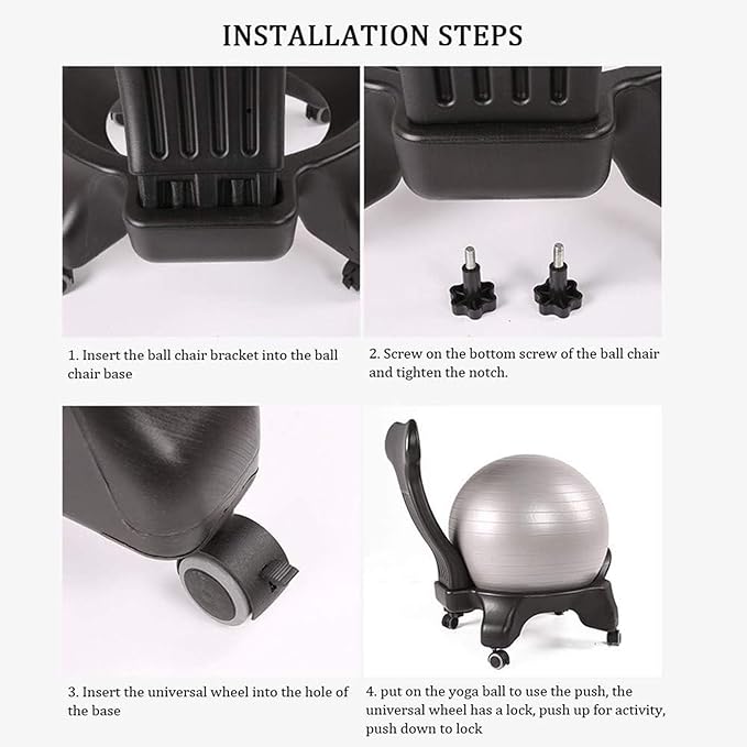 Ball Chair Stability,Office Fitness Ball Chair,Exercise Yoga Ball Chair,Ergonomic Balance Ball Posture Chair,for Back Pain Relief (Blue)