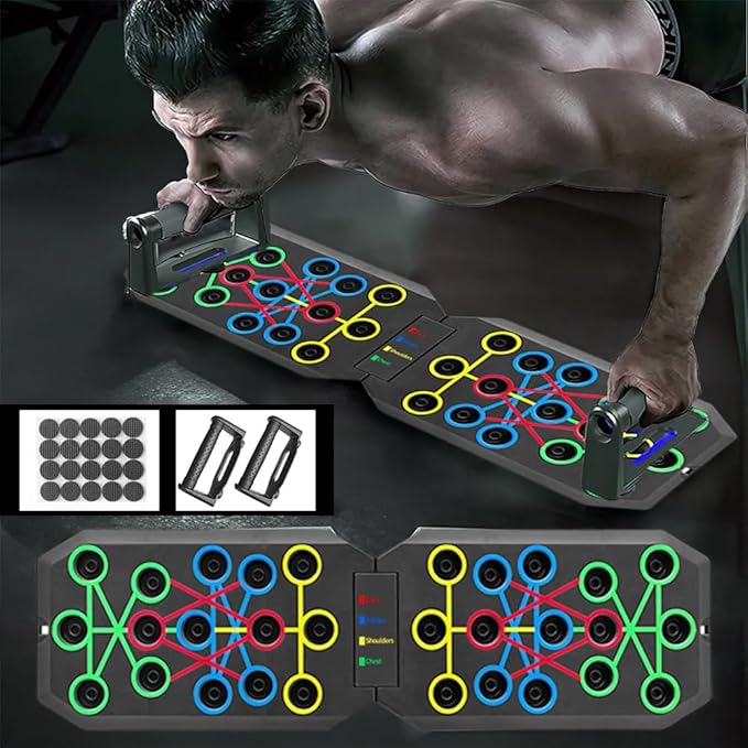 Foldable Push Up Board - Portable Push Up Handles for Home Gym, Professional Strength Training Equipment for Men and Women