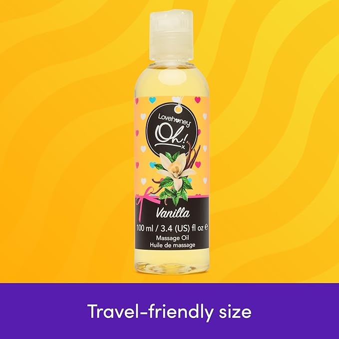 Lovehoney Vanilla Massage Oil - Infused with Essential Oils - Vegetarian Friendly - 3.4fl oz
