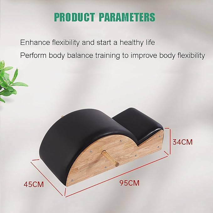 Pilates Strength Workout Machine for Home Gym, Posture Corrector Pilates Barrel, Home Pilates Back Stretcher for Balance Core Strengthening and Back Pain Relief(Black,Rubberwood)