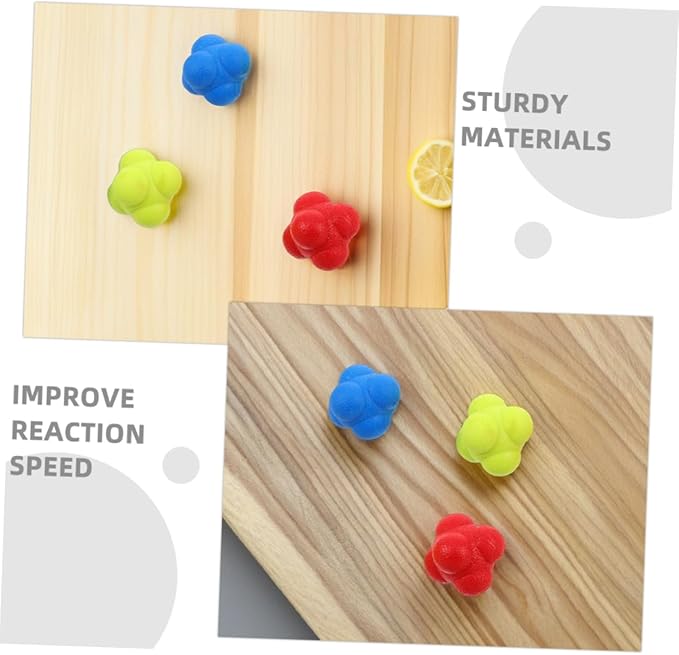 6pcs Hexagon Reaction Training Balls for Speed and Agility Enhance Hand Eye Coordination Functional Sports Equipment for Kids and Adults Reflex Training Tool