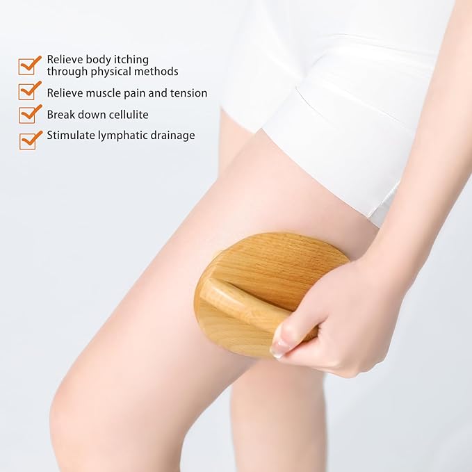 Wood Therapy Massage Tools, Cellulite Massage Tool Wooden Massage Body Brush, Itchy Skin Relief, Body Shaping,Professional Maderoterapia Kit Meridian Pressure Brush, Lymphatic Drainage Massager