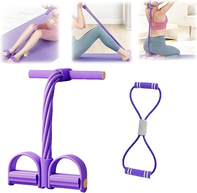 3 in 1 Resistance Bands with Handles, 8 Tube Pedal Resistance Device-Detachable and Adjustable, Fashion Puller Exercise, Multifunction Tension Rope for Strength Training