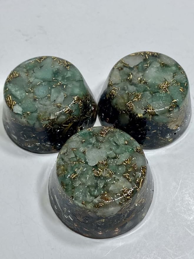 Rise Perspective Aventurine Green Orgone Generator Energy Accumulator 528Hz/7.83Hz/Advance Harmonics Many Beautiful Ingredients and Colors! (Aventurine Green)