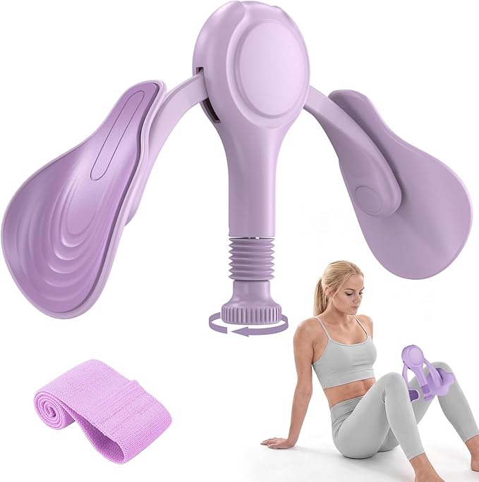 Pelvic Floor Exercise Devices Kegel Exerciser Muscle Trainer 15-70lbs Adjustable for Women/Men, Inner Thigh Exerciser Hip Abductor Machine with Resistance Band, Leg Workout