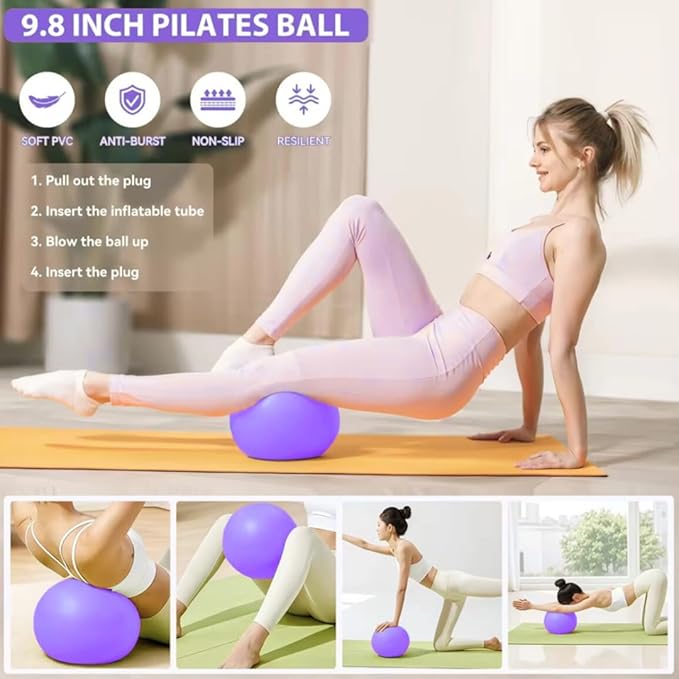 Pilates Kit for Home Workouts, Pilates Equipment Ring and Ball Set with Resistance Bands, Pilates Essentials Kit for Women, Home Pilates Workout Kit, Pilates Starter Kit for Women at Gym Studio Travel