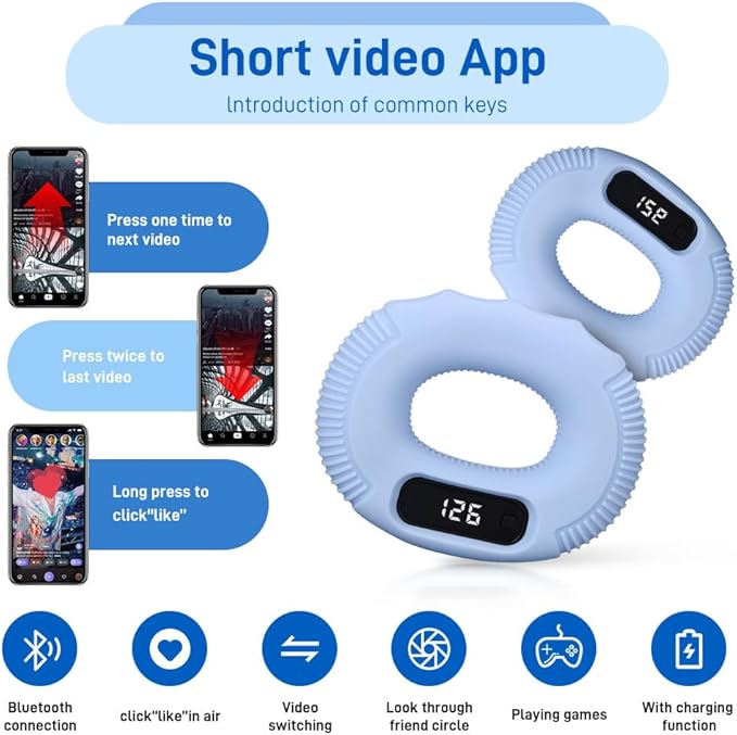 Hand Grip Strengthener, Grip Strength Trainer, Finger Exerciser Set, Forearm Grip workout, Silicone Hand Gripper, Great for Rock Climbing, Rehabilitation Training, Home and office
