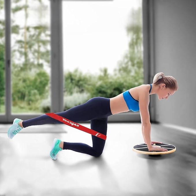 Yes4All Versatile Wooden Wobble Balance Trainer Board with 360 Degree Rotation