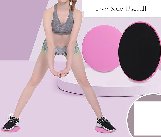 Exercise Core Sliders, 2 Pcs Pink 6.7 Inch Workout Slider for Yoga, Push-up and Sports