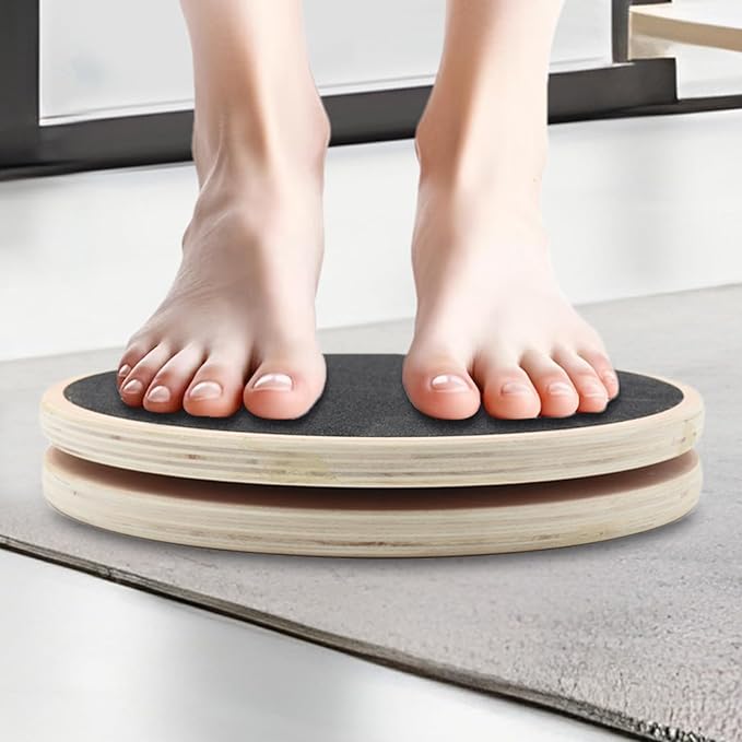 Waist Training Board, Wooden Waist Whisper Anti Slip, 40cm Exercise Equipment for Home Use, Body Trainer Rotating Fitness Gear, Workout Accessory with Function Design, Twist Board for Arms Trims