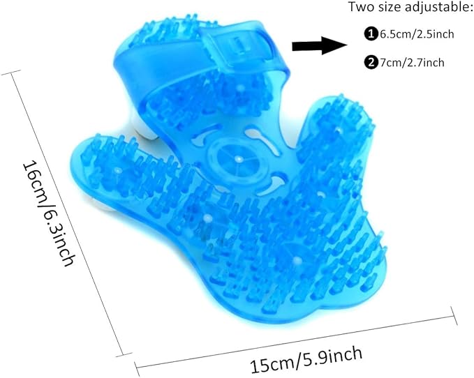 SAMYO Palm Shaped Massage Glove Body Massager with 9 360-degree-roller Metal Roller Ball Beauty Body Care (Blue)