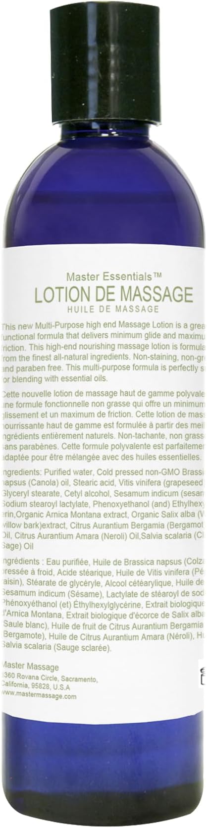 Master Massage Organic Massage Lotion (Pack of 2) - 8 fl oz, Skin-Nourishing Formula for Relaxation, Ideal for Massage Therapy and Home Use