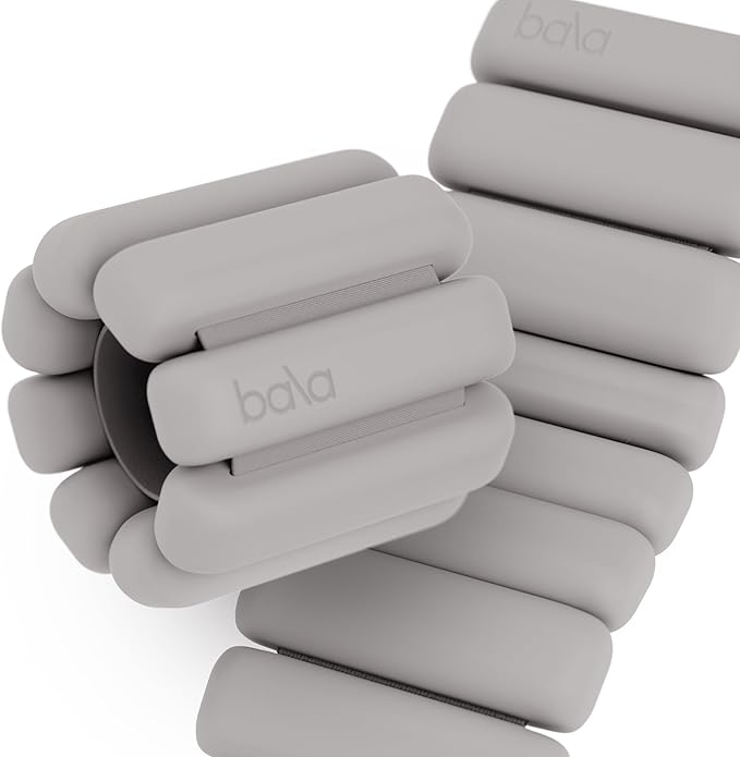 Bala Bangles Wrist & Ankle Weights for Women & Men - Adjustable Weighted Bands - Soft Silicone Arm & Leg Weights for Pilates, Yoga, Walking, Barre, Home Workout & Strength Training Exercise