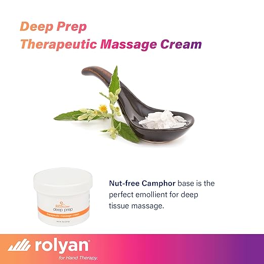 Sammons Preston Deep Prep Therapeutic Massage Cream, 8 oz, Non-Greasy Lotion for Massage Therapy, Professional-Grade Massage Cream with Essential Oils, Nut-Free Formula, Ideal for Deep Tissue Use