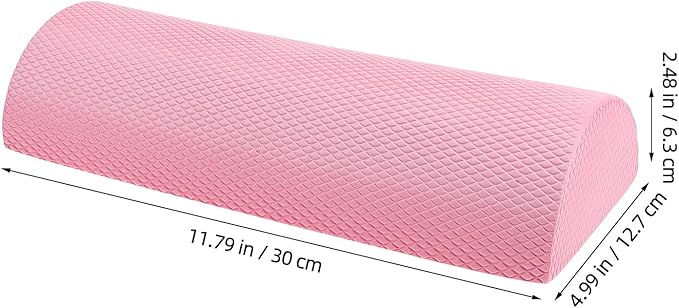 Half Circle Foam Roller for Yoga and Pilates Muscle Massage, 30x6.3cm Cherry Blossom Pink, Core Stability Balance Training Roller for Fitness and Back Relief at Home