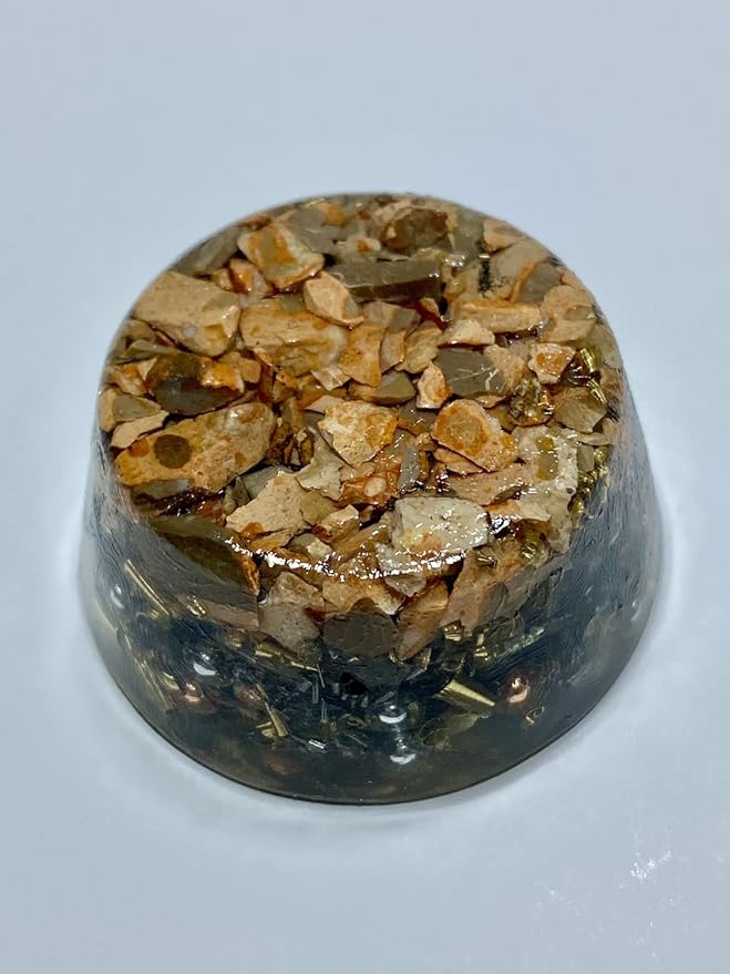 Leopard Jasper Orgone Generator Energy Accumulator 7.83Hz/432Hz/528Hz/Advance Harmonics Many Beautiful Ingredients!! (Leopard Jasper)