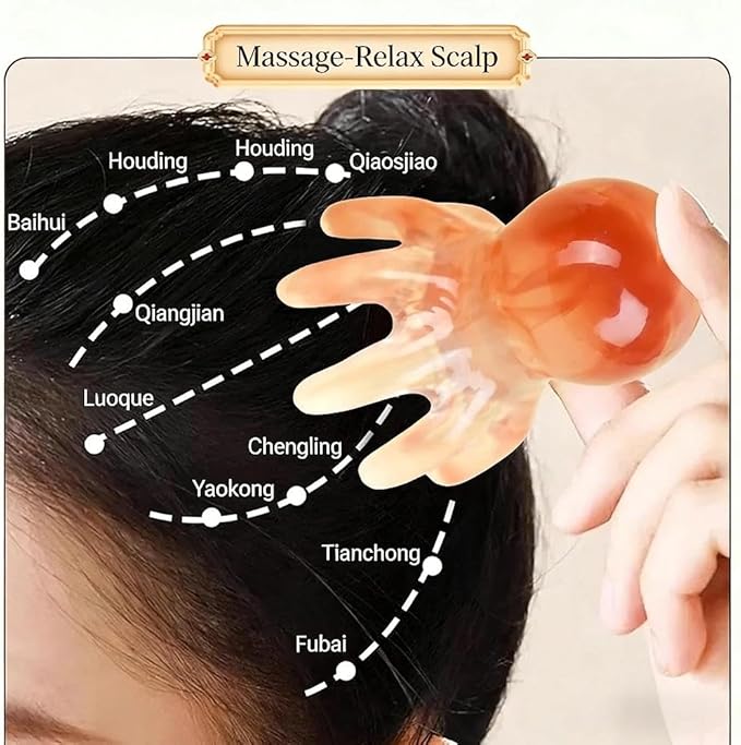 Octopus Head Massager, 2-Pack - Scalp Massager for Stress & Tension Relief, Manual Acupressure Tool to Soothe Headaches and Promote Relaxation, Pink Pointed Massage Comb