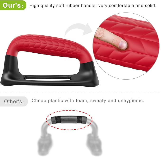 SELEWARE Push Up Bars Pushup Stands Handstand Bars, Soft Rubber Handle Provide Comfy Grip, Fit for Calisthenics, Fitness, Floor strength training, Stable and Sturdy Construction Support 500 lbs