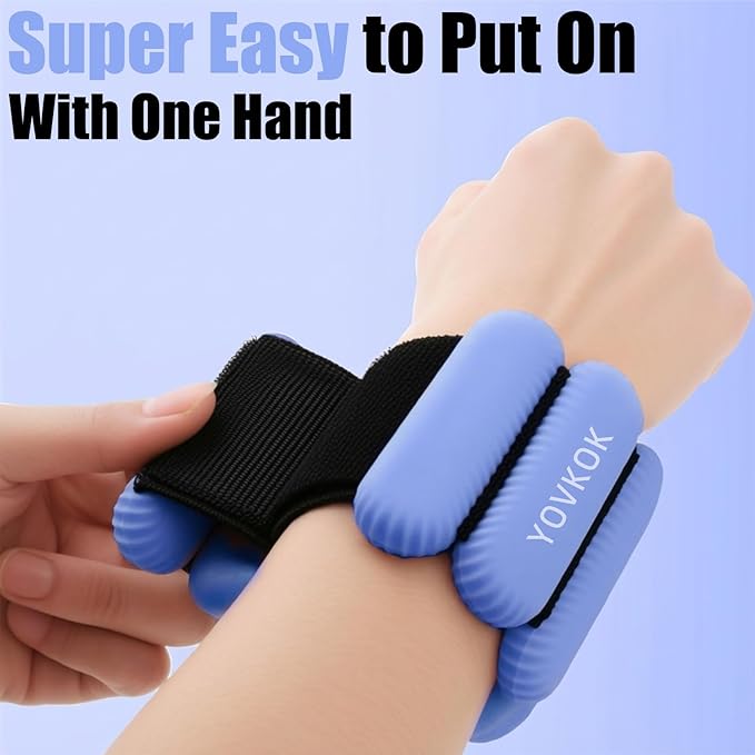 Wrist Weights, Silicone Adjustable Ankle Weights for Women Men - Strengthen Arms and Legs Ideal for for Home Gym Workout, Running, Yoga, Pilates, Barre, Exercise, Strength Training