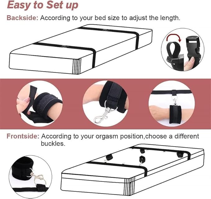 Classic Black Adjustable and Comfortable Linear Nylon Bedside Fitness Leg with Four Nylon Sleeves for Hand and Leg Strength Training - D2