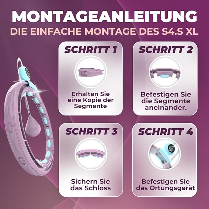 Swiss Activa+ Smart Hula Hoop - Infinity Hoop for Adults - Won't Fall Off - Weight Loss Exercise Equipment