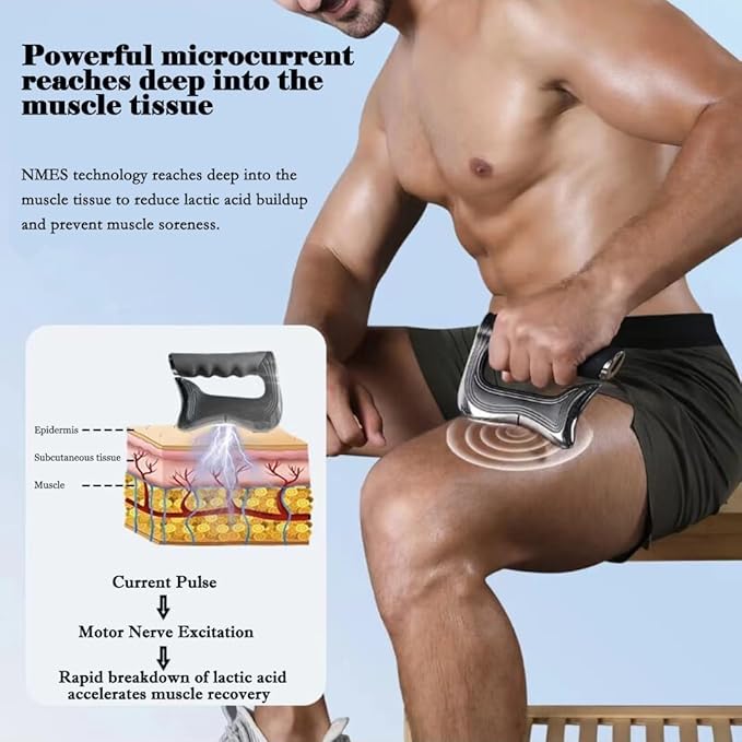 New Fascia Knife Multifunctional Massage Tool Christmas Gift Electric Fascia Knife for Muscle Relaxation Scraper for Fascial Massager for the Whole Body (White)