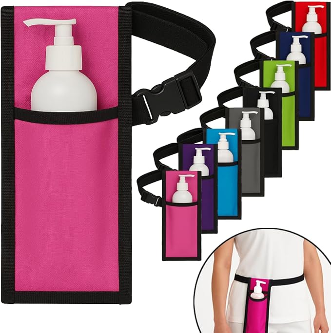 Royal Massage Oil Bottle Holster with Adjustable Strap – Hands-Free Waist or Shoulder Pouch for Therapists – Fits Most Pump Bottles – 8 Color Options - Bottle Not Included (Pink)