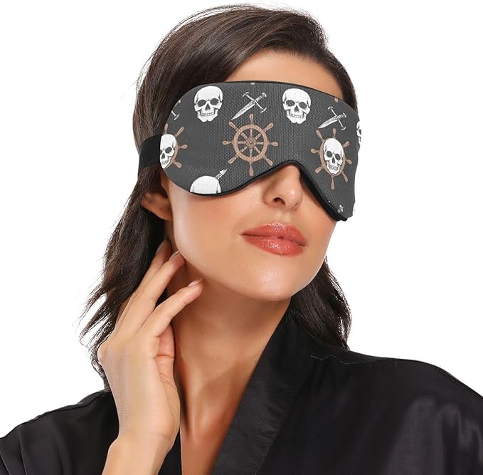 Sleep Masks Skeleton Pirate and Boat Rudder Eye Cover for Sleeping