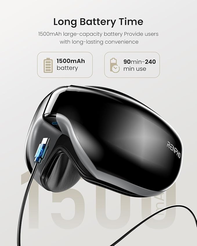 RENPHO Eyeris 1 Eye Massager with Heat, FSA Eligible HSA, Christmas Birthday Gifts for Women Men Mom Dad Her Him, Eye Mask for Migraine, Smart Sleep Mask for Dry Eyes Relax, Reduce Strain