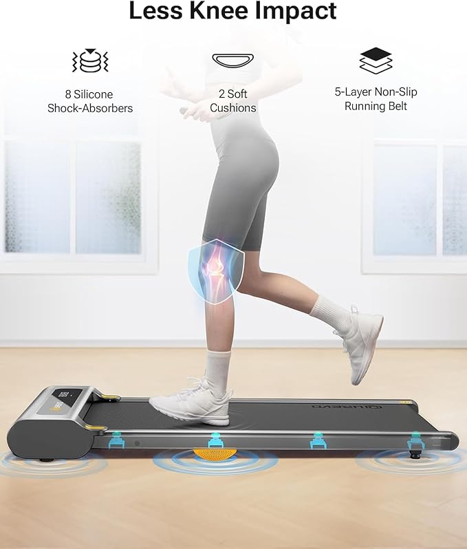 UREVO Walking Pad with Incline, Portable Under Desk Treadmill, 2.5 HP Walking Treadmill Pad for Home and Office, Walking Jogging Running Machine with Remote Control and LED Display
