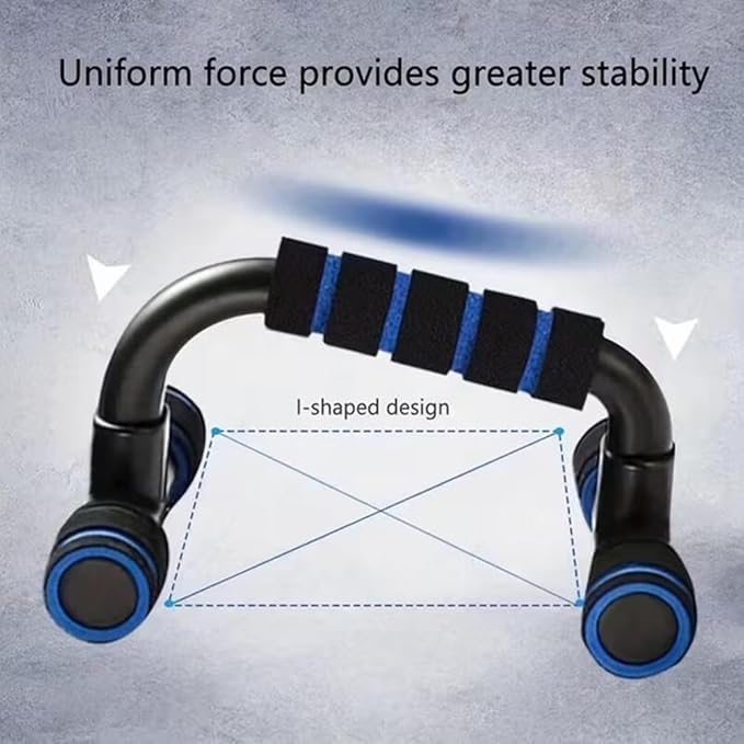1Pair Push Up Bar Strength Training Non-Slip Sturdy Push-Up Stands Floor Workouts Fitness Calisthenics for Men Women(Black-Blue)