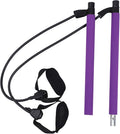 Adjustable Fitness Rod with Foot Strap for Full Body Workout Portable Bodybuilding Equipment for Women and Men for Home Exercise Shaping Purple