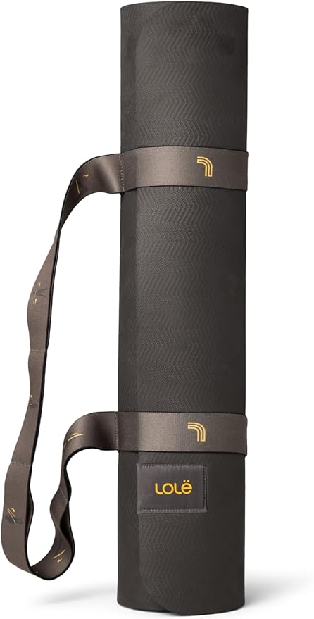 Lolë Pose Yoga Mat with Strap Carrier | Non-Slip Textured 5mm Thick Workout Mat | Ideal for Hot Yoga & Pilates | Lightweight & Sweat Resistant