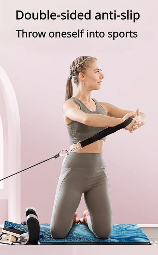Pilates Reformer Machine Mat 1.5mm Thin, Strong Fit, Sweat-Absorbent, Non-Slip, Foldable and Washable