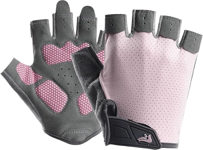 INOGIH Half-Finger Workout Gloves for Men and Women - Anti Slip Exercise Gloves for Weight Lifting, Cycling, Gym, Training