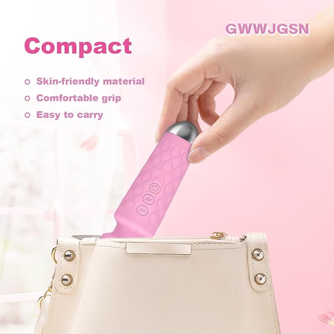 Portable Wireless Massager - 8 Speeds, 20 Modes, 3-Second Press to Power On, for Neck, Back, Arms, Legs Muscle Relaxation (Rose Pink)