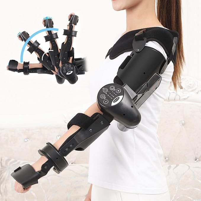 Elbow Joint Recovery Device, Stroke Rehabilitation arm Elbow Protector, Hemiplegia Robot Training Device, hinged Elbow Support arm Exerciser with Remote Control and Intelligent Timing(Right)