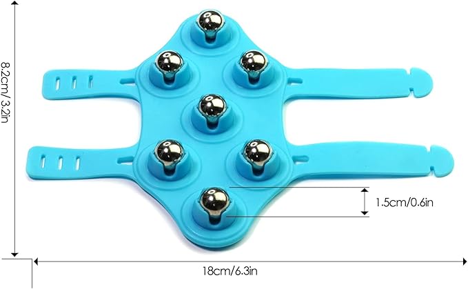 Massage Ball Roller and Therapy Ball - Hand Held Back and Foot Massager - Trigger Point Massage Tool - Blue