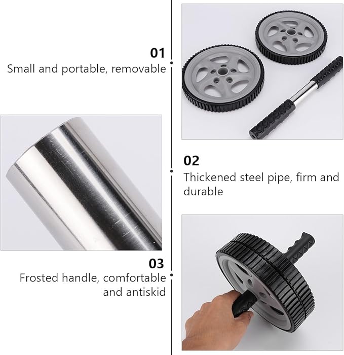 GANAZONO Dual Wheel Ab Roller Exercise Wheel for Abdominal Workout for Household Core Strength Training and Muscle Conditioning