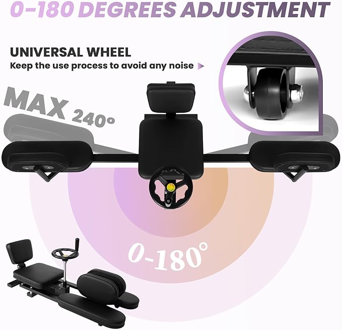 Hip Leg Strecher, 400LBS Steel Split Machine for Flexibility Kids Adults with Wheel, 240 ° Leg Strecher Machine for Flexibility Stretching Equipment Fitness Equipment Beauty Ballet Yoga