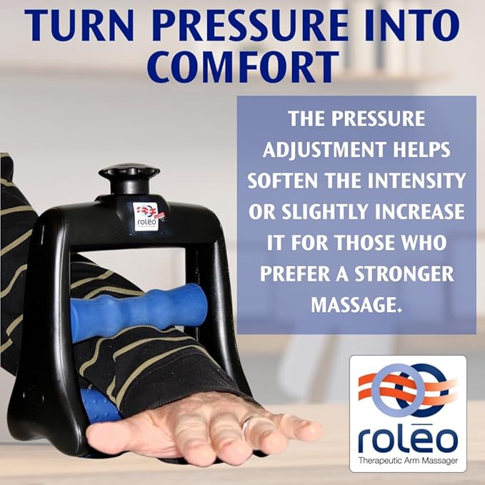 Roleo Arm and Hand Massager; Deep Tissue Forearm, Hand, and Wrist Pain Relief; Arm Roller; Portable. Strong Therapeutic Massage. Invented by a LIC. Massage Therapist. See Our Video. New Sleek Look