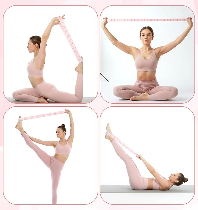 Stretching Strap, 12 Loops Yoga Straps for Stretching, Multi Loop Stretch Band for Flexibility Training, Leg Stretch & Exercise, Durable Elastic Resistance Band