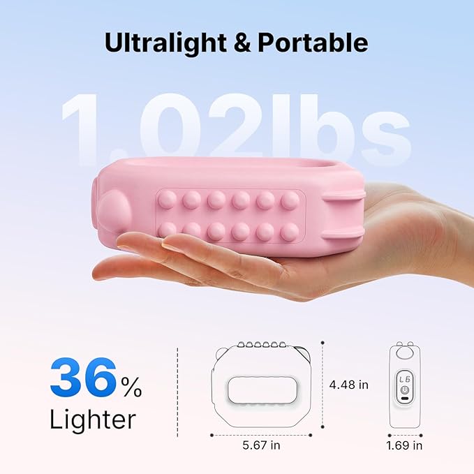 MERACH Vibration Plate for Lymphatic Drainage, 6-Level Portable Cordless Vibration, Multifunctional Full-Body Fascia Ring, Deep Tissue Percussive Massager for Weight Loss, Gift for Women